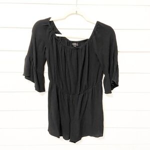 Topshop | Black Short Sleeve Romper Size 6